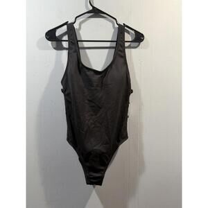 New Womens Shade & Shore Swimming One Piece Size Medium Black  Beach Day